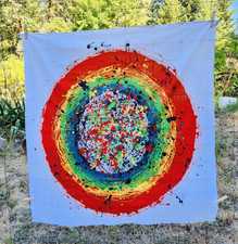 Vintage Abstract Fabric Panel 45x45