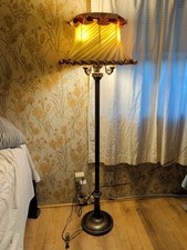Vintage Stiffel 4-Light Torchiere Floor Lamp Antique Brass Mogul Candelabra picture