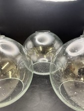 VINTAGE 8” GLASS GLOBE WITH AN AIR BUBBLE PATTERN (Set of 3) picture