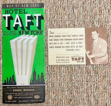 Vintage 1940s HOTEL TAFT, New York Brochure, Pictorial Map, Charley Drew picture