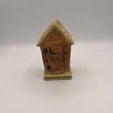 Ceramic Outhouse “Bank For Small Deposits” Vintage Coin Bank 5.75 Inches Tall picture