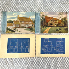 1930s Advertising Lot Weatherbest Stained-Shingles Color Pic & House Blueprint picture