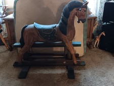 Antique Hobby Horse Glider Hand Carved Wooden Folk-Art 2’7” x 2'11