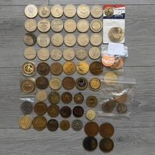 VINTAGE TOKEN LOT CASINO SOUVENIR COMMEMORATIVE MEDALLION COLLECTABLES 67 LOT picture