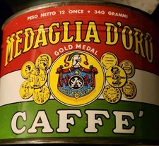 Vintage Medaglia D'Oro Espresso Coffee Tin. Unopened Full Tin picture