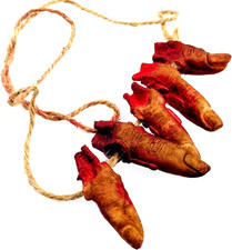Severed Fingers 5 Pcs Fake Bloody Body Parts Halloween Prop Hanging Prank Decor picture