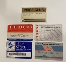 Price Club, 2 Fedco, Sams Club, Price Savers Vintage Store Membership Cards Lot picture