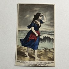 Antique CDV Album Filler Photograph Beautiful Woman Fisherman’s Daughter Tinted picture