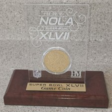 Super Bowl XLVII 24k Gold Flashed Game Coin Encapsulated W/ Stand # 232 Of 10000 picture