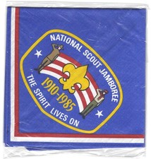 1985 NATIONAL SCOUT JAMBOREE NECKERCHIEF, NICE COLOR, NEW IN ORIGINAL PACKAGE picture