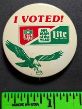 Vintage Miller Lite Philadelphia Eagles Football Pinback Pin picture