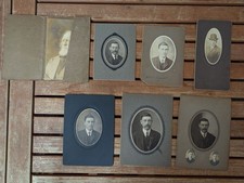 Antique Cabinet Card Photo Lot 7 Victorian Men Portraits Named 1890s - SR32-5 picture