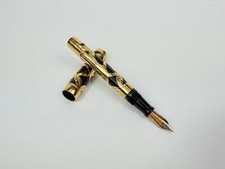 Vtg Restored CONKLIN CRESCENT Fountain Pen Gold Filled Filigree Overlay NIB 14k picture