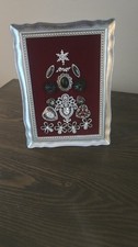 Vintage Framed Costume Jewelry Rhinestone Brooches Pins Christmas Tree picture