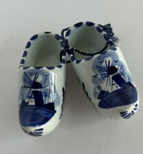 Delft Blue Hand Painted Ceramic Dutch Shoes Ornament picture