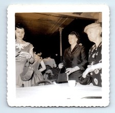Old Vintage Square Photo WOMEN GROUP GATHERED IN ROOM FOUND SNAPSHOT picture