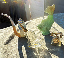 Avon Lot of 4 very rare, Avon decanter bottles, including filled flowers unicorn picture
