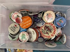 Huge Vintage Pinback Button Lot 1960s-1990s Political Advertising picture