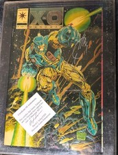 X-O Manowar #0 Gold Edition Valiant Comics Chromium RARE signed picture