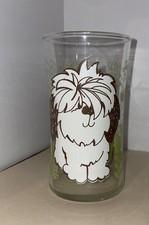 Vintage Old English Sheepdog 5” Tall Drinking Glass Retro picture