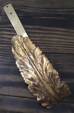 Vintage Gold- Toned Leaf or Feather Curtain Holdback ( Drapery Tie- Back) picture