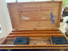 Aristocrat Sign Marker Original Wood Box No 2 Rubber/Wood stamps Waller Wilson picture