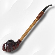Gorgeous Extra long wooden tobacco smoking pipe hand carved Eagle paw handmade picture