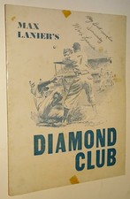 1950s Max Lanier's Diamond Club Menu (St. Petersburg, Florida) Autographed picture