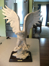 Vtg A. Belcari Bald Eagle Sculpture Artist Signed Made in Italy 1983 about 11.5” picture