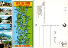 Continental South East Alaska Inside Passage Map Postcard picture