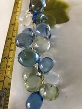 Set of 3 Vintage Retro Blue, green and clear Acrylic Grape Cluster, picture