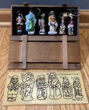 Thomas Pacconi 30 Years 6pc The Christmas Carol Glass Ornaments 2004 Wood Crate picture