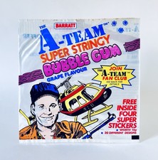 Vintage 1983 Barratt A-TEAM Bubble Gum Pouch Wrapper 6” candy container MURDOCK picture