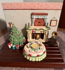Vintage Schmid Kitty Cucumber Christmas Scene Display Base - ULTRA RARE picture