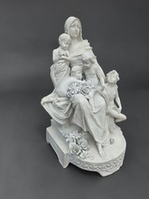 Antique austrian Bisque porcelain group statue Madonna children sculpture marked picture