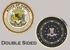 FBI Hawaii Division State Of Hawaii Seal Double Sided Challenge Coin  J#51 picture