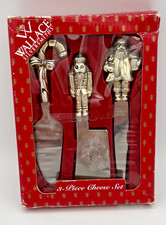 Wallace Silversmith's 1998 Silver Plated 3-pc. Cheese Set - Knife #W075949 New picture