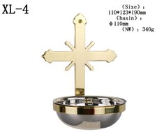 Custom Holy Water font Brass Cross Beautiful Basin φ110mm picture