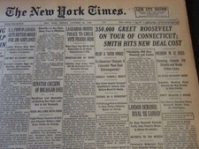 1936 OCTOBER 23 NEW YORK TIMES - 350,000 GREET ROOSEVELT IN CONNECTICUT- NT 6705 picture