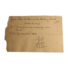 1809 Brownsville Maine Mill & Land Account – Isaac Wilkins to Josiah Hills picture