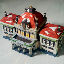 DEPT 56 DICKENS VILLAGE - 3 PIECES: VICTORIA STATION W/  2 RELATED ACCESSORIES picture