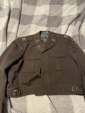 Vintage WW2  US Army Officer Custom  Ike Jacket  Gabardine Large Size picture