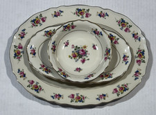 K & A Bavaria Numbered Vintage China Floral Gold Trim Platter, Oval Dish, Bowl picture