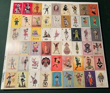 Rare Uncut Joker Card Sheet – 52 Unique Jokers +2 Harleys (artist signed) picture
