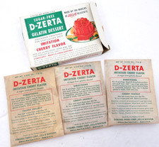 General Foods Jell-O Cherry Gelation Vtg 1950's Sugar Free D-Zerta Sealed Packet picture