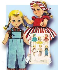 1950s Vintage Simplicity Sewing Pattern 4509 Saucy Walker 16 Inch Doll Clothes picture