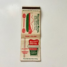 Hillcrest Motel McMinnville TN Vintage Matchbook Cover TMB91-3  picture