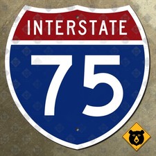 Interstate 75 highway road sign Atlanta Cincinnati Toledo Detroit 18x18 picture