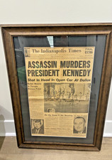 1963 JFK Assassination Newspaper Indianapolis Times Final Extra Framed Kennedy picture