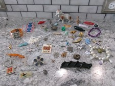 Vintage Junk Drawer/Trinket Lot, 50 Piece Lot, .1.2lbs picture